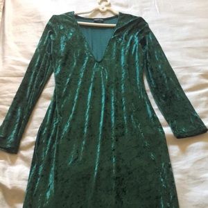 Green Velvet Fashion Nova Midi Dress